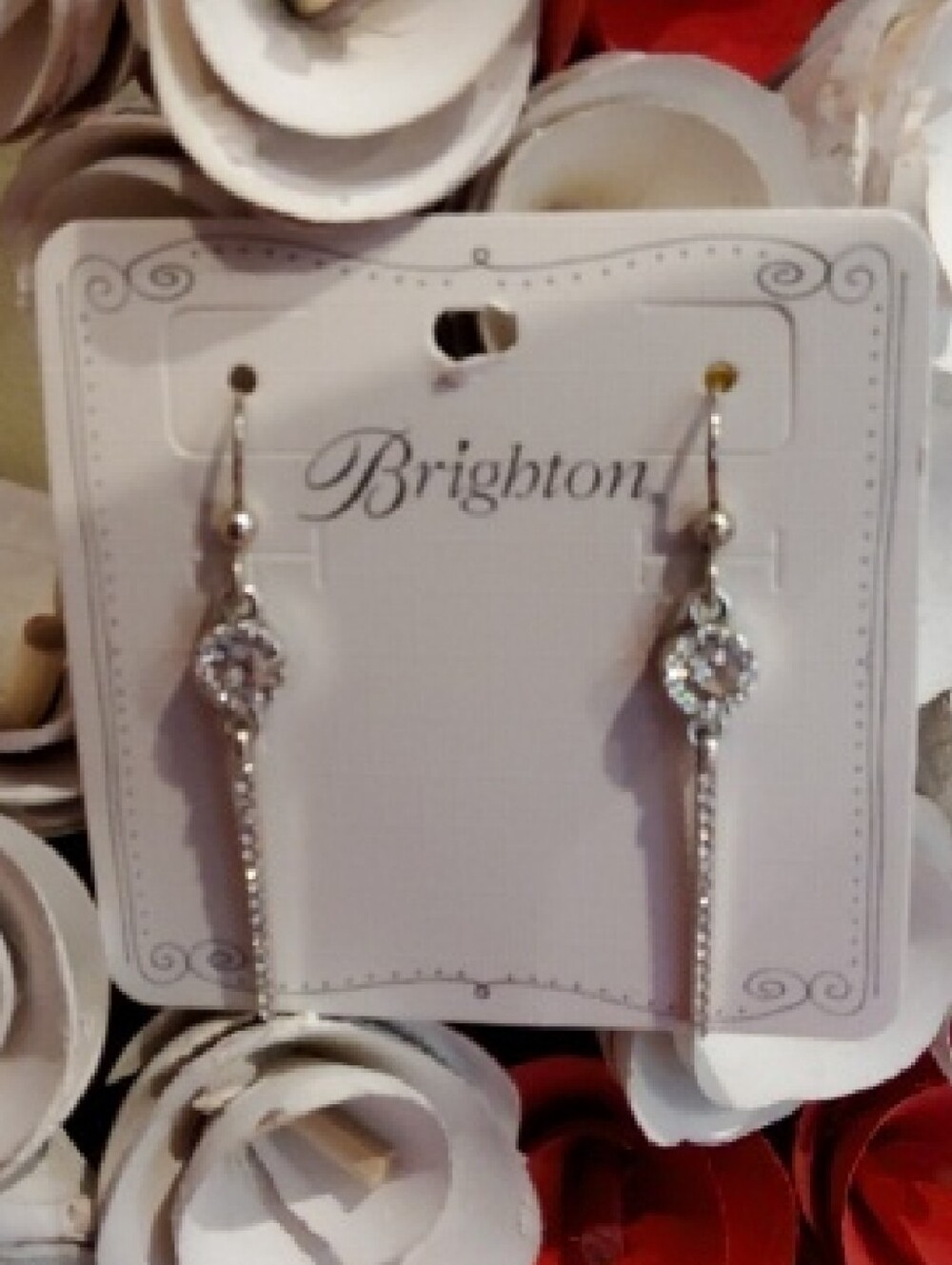 Brighton Silver Crystal Drop Earrings